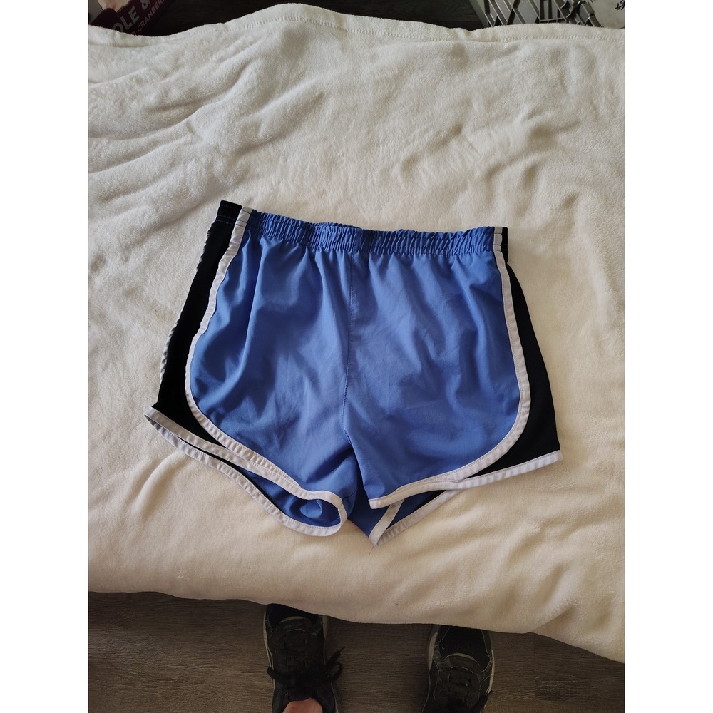 Just Be Free Womens Athletic Dolphin Shorts Blue Black Running Gym Size Medium
